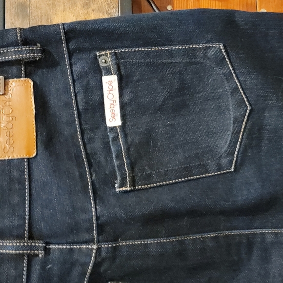 SEE BY CHLOE Dark Blue Denim Skirt US 8 Made In Italy GUC - Picture 12 of 16